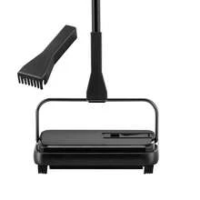Manual Carpet Sweeper Hand Push Sweeper With 300ml Dustbin Combination Of Household Broom And Dustpan For Home Office Carpets Pet Hair Dust - Black - View 8