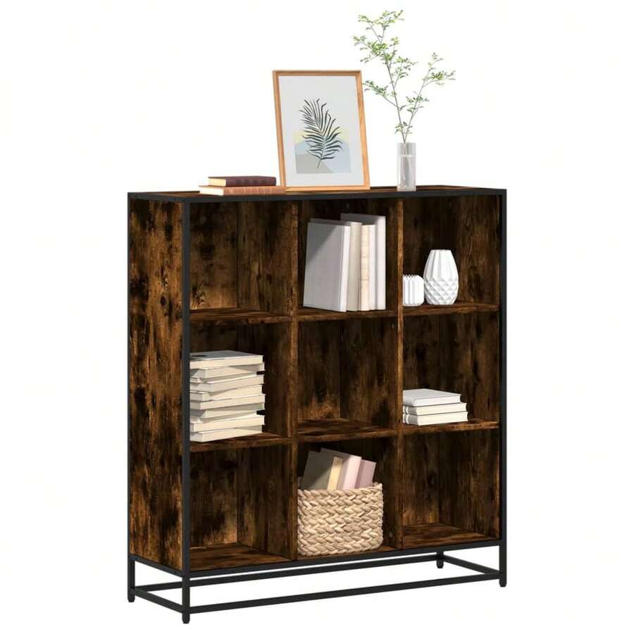 Bibliothèque vidaXL, blanc fumé, 97,5 x 33 x 107,5 cm, en métal. - Tabac - Voir 1