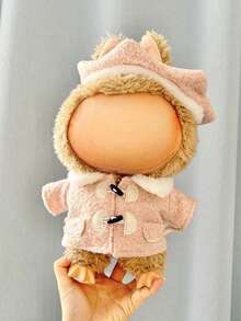 1pc 1st/2nd Generation For Labubu Doll Clothes, Ceramic Figurine, Bucket Hat, Denim Overalls Set - Multicolor - View 7