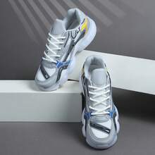 男士低帮运动鞋、休闲跑鞋、慢跑鞋、步行鞋、时尚渐变色运动鞋、网球鞋、街头服饰 - 灰色 - 查看 2