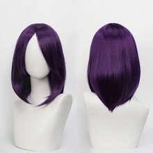 Karida 14-Inch Synthetic Fiber Cosplay Wig With Bangs, Layered Straight Hair, Unisex Cosplay Wig, High Density, Natural-Looking Cosplay Wig For Men And Women