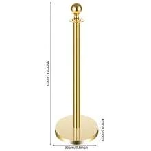 6-Piece Gold Stainless Steel Stanchion Posts With  Ropes Crowd Control Barriers For Wedding Red Carpet Ceremony Museum - 1 - View 7