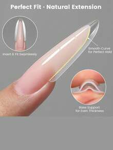 60 piezas/paquete Molde original de arte de uñas tipo sándwich, molde de extensión de uñas en forma de ataúd, apto para extensión de uñas de gel y acrílico, no necesita recubrimiento de gel, 15 tamaños, apto para extensión de uñas DIY, herramientas de salón de uñas - Multicolor - Ver 8