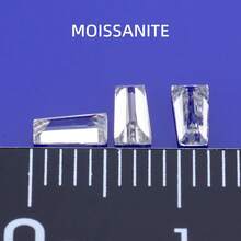 5pcs Moissanite Trapezoid Cut, Size 1.0mm*1.5mm*2.0mm, D Color VVS1 Clarity, Suitable For Pendant, Necklace, Ring, Earring, High-End Jewelry Making, DIY Jewelry Loose Stones - White - View 7