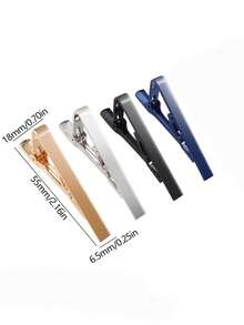 1pc/4pcs Set Men's Minimalist Tie Clips, Black, Gold, Blue, Silver Tie Clips Set, Suitable For Regular Neckties - Tie Clip - View 6