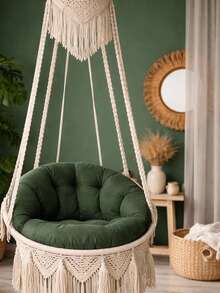 Luxury Macrame Swing Cushion Set (Cushions Only) – 2 Pieces In Der Turkei - Green - View 2