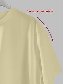 King Letter Crew Neck T-Shirt, Men's Crew Neck T-Shirt, Loose Fit, Comfortable And Breathable T-Shirt For Summer Outdoors, Casual Crew Neck T-Shirt - 卡其色 - 查看 5