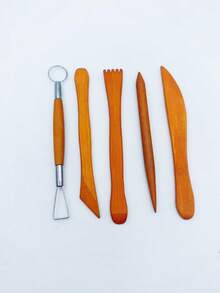 5件套陶瓷粘土雕塑艺术用品造型工具软粘土陶艺工具成型套装 - 彩色 - 查看 6