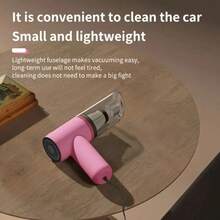1 Pink 12V Powerful Handheld Car Vacuum Cleaner - Compact Wired Design, Easily Remove Dust And Pet Hair, With Accessory Kit Included, Without Battery, Car Accessories, Complimentary Multi-Purpose Car Brush, Pink Cute Girl, Halloween Gift - Pink Vacuum Cleaner - View 7