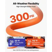 Bobina de manguera de aire retráctil, 3/8 pulgadas x 50 FT manguera de aire de goma Max 300PSI, Bobina de mangueras de compresor de aire de rebobinado automático con plomo de 5 pies, montaje en techo / pared doble brazo de acero pesado - 3/8 pulgadas x 50 pies - Ver 4