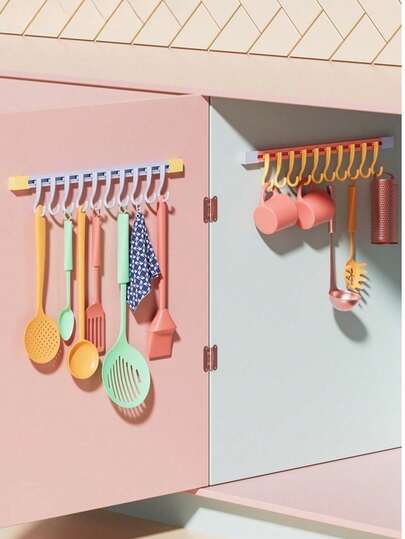 10 piezas Ganchos deslizantes - Tiras de ganchos montadas en la pared sin taladro, espaciado ajustable, práctico DIY - Adecuado para cocina, baño, detrás de puertas, entrada, dormitorio y otros espacios de vida