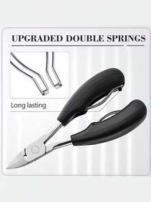 Black Stainless Steel Nail Tool Set - Nail Clippers, Nail Nippers, And Nail File With Nail Clipper - Classic Black Handle, Suitable For Men, Women, And Seniors - Multicolor - View 11