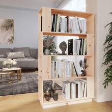 vidaXL Biblioteca/separador de peças 80x25x132 cm pino sólido - Castanho - Ver 1
