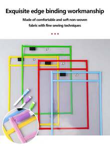 Bộ 10/5 túi xóa khô hai mặt trong suốt kèm 8 bút màu, túi đựng tài liệu có thể treo và viết, túi vẽ tranh nhiều màu sắc, túi đựng đồ bằng PVC, trò chơi đọc viết, đạo cụ tương tác, thích hợp cho lớp học, gia đình, văn phòng phẩm học sinh và dụng cụ giảng dạy. Quà tặng thiết yếu cho mùa tựu trường, Ngày Valentine, Lễ Phục Sinh, Ramadan (Túi xóa khô, bút và tẩy màu ngẫu nhiên) - Bộ - Xem 7