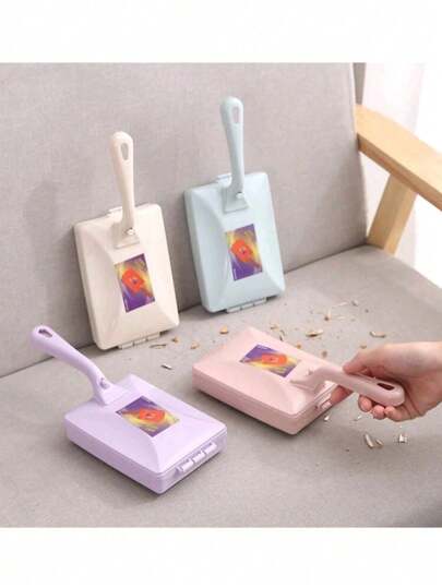 1pc Home Cleaning Brush, Double Roller Dust Brush, Long Handle Carpet Brush, Sofa Static Electricity Dust Floor Brush