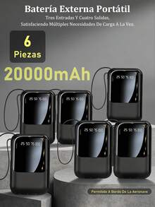 20000mah tiene su propia fuente de alimentación móvil de carga rápida de cuatro líneas con gran capacidad de carga Flash. - 6 piezas - Ver 2