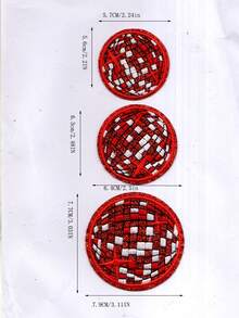 Disco Ball, Shiny Ball Pattern Cloth Patch, Cartoon Style Embroidered Sew-On Applique, DIY Craft, Suitable For Clothes, Shoes, Hats, Bags, Etc. - Pink - View 9