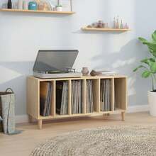 vidaXL Armario con discos chêne sonoma 100x38x48 cm de ingeniería - Marrón - Ver 1