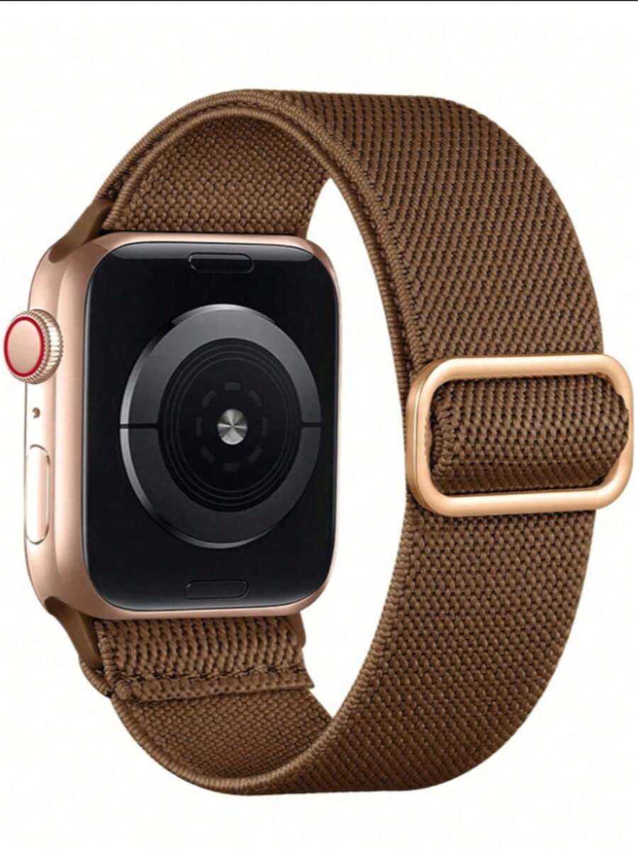 Nylon Watch Band, Compatible With Apple Watch Bands 38mm, 40mm, 41mm, 42mm, 44mm, 45mm, 46mm, 49mm. Soft, Breathable, Elastic Nylon Band. Compatible With Apple Watch Series Ultra/11/10/9/8/76/5/4/3/SE. Men's And Women's Sports And Casual Watch Bands.Easy To Wear - Brown - View 1