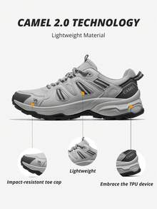 CAMEL CROWN Men's Waterproof Hiking Shoes, Suitable For Outdoor Trekking, Hiking, Camping And Walking - Light Grey - View 6