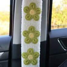 Soft Car Seat Belt Cover Fresh Flower Design 1 Or 2 Pcs Optional Shoulder Protection