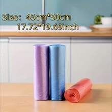 5 Rolls/100 Random Color Leak Proof Garbage Bags | Anti Odor Sealed, Square Design, Suitable For Bathrooms, Outdoors, Kitchens, Restaurants, Hotels - Efficient Garbage Disposal, Durable Material - Màu sắc ngẫu nhiên - Xem 3