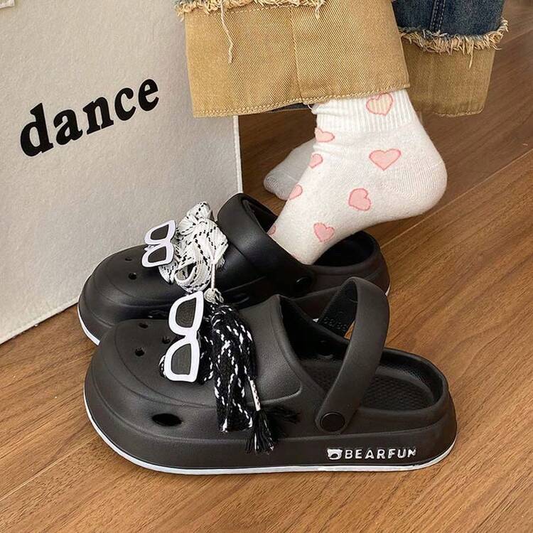 2026 New Creative Sunglasses Strap Casual Sandals, Comfortable & Durable EVA Slip-On Beach Slippers - Black - View 2