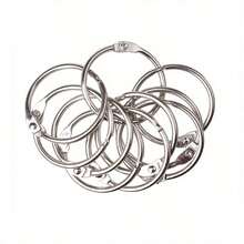 20pcs Metal Book Rings, Loose Leaf Binder Rings 25-45mm Inner Diameter Keychain (Silver) - Silver - View 6