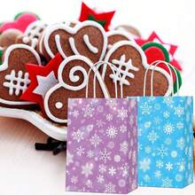 16 Pieces Snowflake Party Favor Bags Frozen Candy Treat Bags For Frozen Party Supplies Birthday Wedding Christmas Drations - transparent - Voir 3