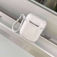 1 Set Creative & Elegant Couple Cherry Blossom Branch Protective Case For AirPods 1/2/3/4 Generation With Carabiner Hook - Multicolor - View 3