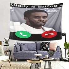 A Diddy Middy Blanket Made Of Peach Skin Velvet Is Family Use, Suitable As A Backdrop Or Wall Decoration, Adding A Of Personality And Warmth To Your Home, Combining Both Decorative And Practical Features - 1PC - 查看 4