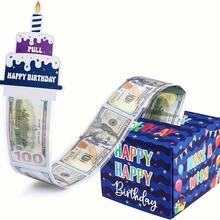 1 Set Kotak Hadiah Uang Tunai Ulang Tahun, Hadiah Uang Tunai Tarik Keluar, Termasuk Kartu Ulang Tahun dan 30 Kantong Transparan, Kotak Hadiah Hitam/Emas/Biru/Merah Muda, Pemberian Hadiah yang Menyenangkan, Dekorasi Pesta Ulang Tahun, Kotak Hadiah Kejutan (Perlu Dirakit Sendiri) - MultiWarna - View 12