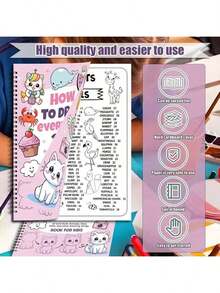 1pc Adult & Kids Coloring Book With Bold, Simple Patterns, Minimalist Design, Suitable For Relaxation. Can Be Used As Christmas, Halloween, Birthday, Children's Day Gift, Student Supplies, Back To School Supplies. - Multicolor - View 5