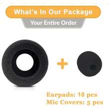 耳机耳垫，耳罩替换装，适用于 Blackwire C320 3210 3220 3320 HW251N HW261N HW510 Jabra Biz 1500 GN2000 PRO 920 9450（10 个装） - 黑色 - 查看 7