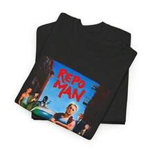 Reproduction T-Shirt Of The 1984 Movie Poster Repo Man - Black - View 2