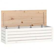 vidaXL Camera da letto Bianca 109x36,5x33 cm Legno massiccio in legno - Bianco - Visualizzare 2