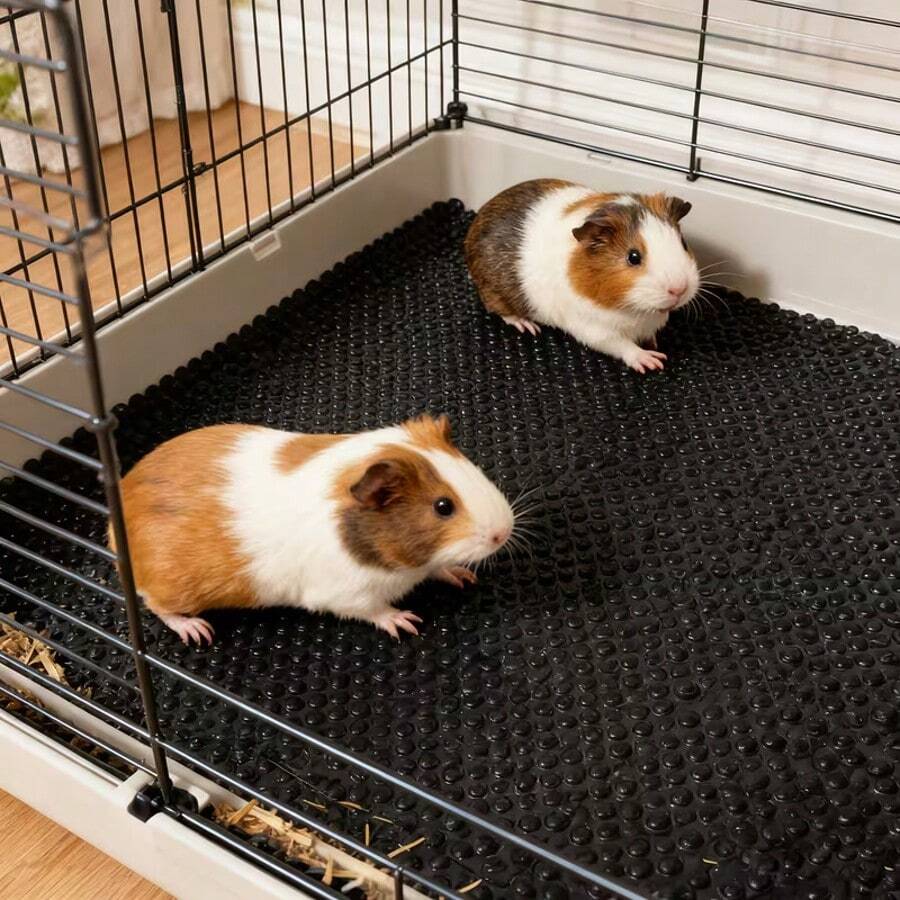 1PC Summer EVA Non-Slip Washable Hamster Bedding Cage Mat Reusable Easy-Cut Multi-Size Small Animals Bed & Playpen Mat Cage Liner Small Pet Mat Cage Accessories Reptile Carpet Liner, Suitable For Rabbits,Guinea Pigs, Hamster, Lizards, Turtles