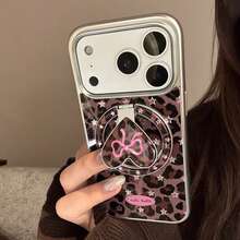 GUCADI 1件装银边磁吸支架,镀金粉色星形豹纹+粉色豹纹蝴蝶结,镀金心形磁吸支架,豹纹蝴蝶结兼容 17 Pro Max,13,镀金磁吸支架兼容 16,Sweet 15,兼容 17 Pro Max,15磁吸支架兼容 16,电镀14 - 彩色 - 查看 12