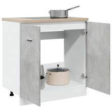 vidaXL Meuble sous-évier "Lyon" Gris béton 80 x 46 x 81,5 cm Bois d'ingénierie - Gris - Voir 5