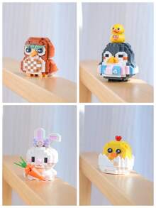 2000+ Pcs New Cute Animal Theme Mini Building Blocks Toy Series, Including Adorable Corgi Puppy, Owl, Dolphin, Rabbit, Kitten And More, Creative Assembly, Suitable For Window Decor, Living Room Decoration, Thanksgiving/Birthday, Holiday Gifts. Stress Relief Toy, Mini Building Blocks, Building Block Bear, Adult Building Blocks - Multicolor - View 12