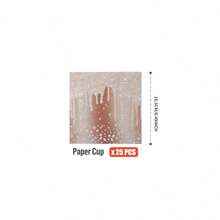 1 Set Brown Diamond Teardrop Disposable Plates, Napkins, Cups, Suitable For 25 Guests, Disposable Paper Plates Party Supplies For Birthday, Wedding, Theme Party, Family Picnic - Multicolor - View 7