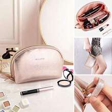 Portátil Bolsa de Maquillaje Impermeable Multifuncional para Cosmeticos con Cremallera de Oro Organizador Estuche Ideal para Maquillaje en el Viaje - como en la foto - Ver 7