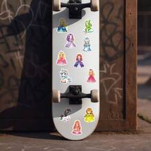 50pcs Cute Princess Dress Creative Stickers, Waterproof Decals For Water Bottles, Luggage, Tablets - Multicolor - View 11