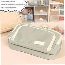 Estuche Para Lápices de Gran Capacidad,Estuche Multifuncional Para Lápices,Estuche Para Lapiceros,Estuche Para Lapiceras Escolares Niño y Niña,Bolsa Para Lápices,Bolsa Para útiles Escolares (verde) - como en la foto - Ver 4