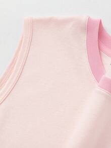 Balabala Unisex Sleeveless Top, Breathable Quick-Dry Fabric, Soft & Comfortable, Summer Tank Top - White Red - View 4