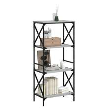 vidaXL 4-stöckiges Bücherregal Sonoma Grau 59x35x132 cm - Grau - Übersicht 3