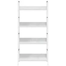 vidaXL Biblioteca 4 ebenex blanca 60x27,6x124,5 cm madera ingeniería - Blanco - Ver 4