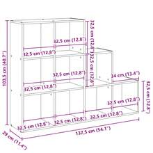 vidaXL Estante separado de pieza de 3 ebenex gris beton - Gris - Ver 11