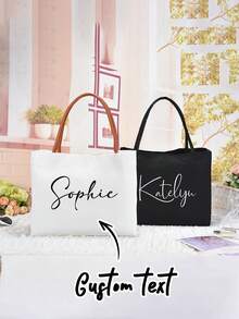 Personalized Bridesmaid Tote Bag/Bride Bag/Beach Tote Bag/Bridesmaid Gift Bag (Customizable Name Print)/Bridesmaid Beach Bag/Wedding Bag/Bridesmaid Gift, Customized Shoulder Bag, Bride Gift, Bridesmaid Gift, Christmas Gift, Mother's Gift, Shopping Bag, Thanksgiving Gift - Multicolor - View 6