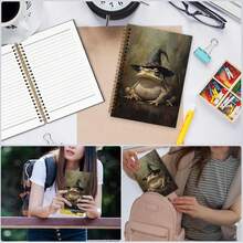 Nvucamd Gothic Frog Spiral Notebook, Witchy Moody Frog Journal Notebook, Witchy Frogs Themed Journaling Notebooks, Gothic Halloween Frogs Gifts Office Supplies, 5.5x8.3Inch - Frog - 查看 4